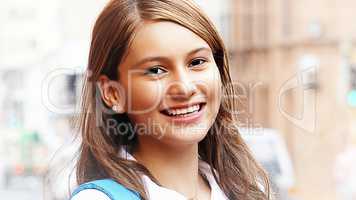 Smiling Female Teen Student