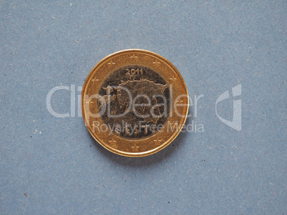 1 euro coin, European Union, Estonia over blue