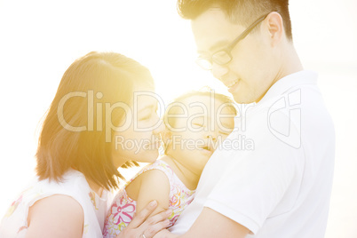 Beautiful family outdoor portrait