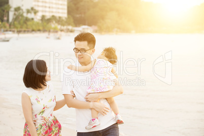 Family enjoying holiday vacation