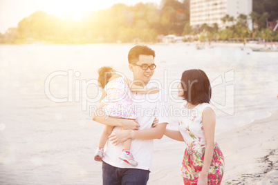 Family enjoying summer vacation