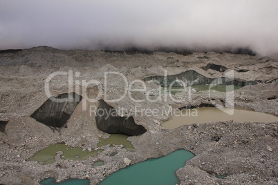 Big holes in the Ngozumpa glacier