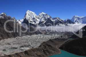 Ngozumpa glacier and mount Cholatse