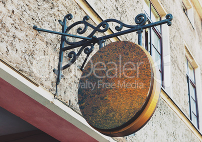 Blank rounded outdoor business signage
