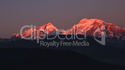 Mt Manaslu at sunset