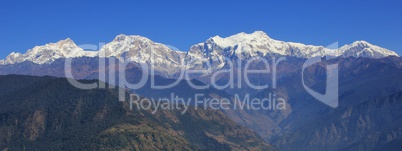 Snow capped Manaslu and other mountains