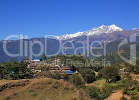 Village Ghale Gaun and Annapurna range