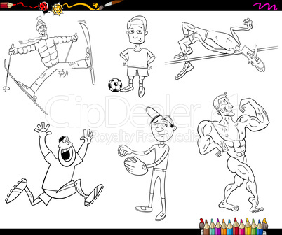 sportsmen cartoon coloring page
