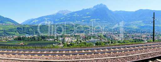 Dorf Tirol und Meran Panorama