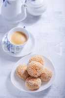 Almonds cookies with coffee