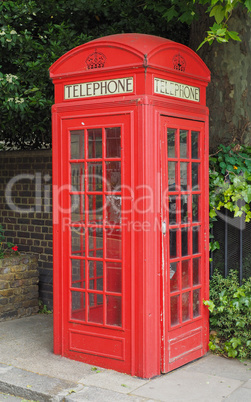 Red phone box in London