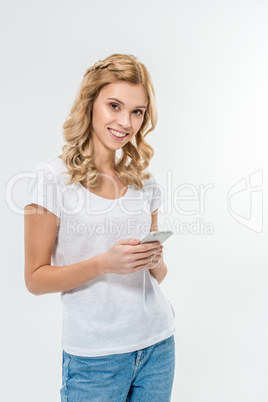 Woman using smartphone