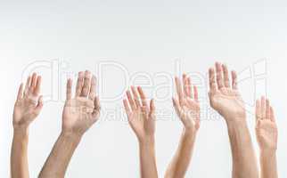 People raising hands