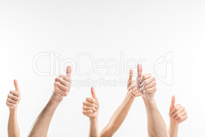 People showing thumbs up
