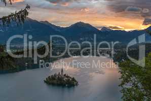 Bled Lake, Slovenia, with the Assumption of Mary Church in the i