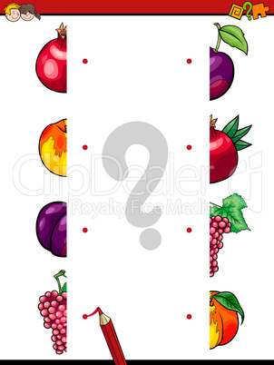 match the fruit halves activity