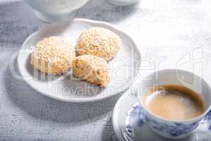 Almond cookies and coffee