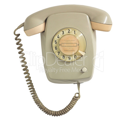 Vintage phone isolated over white