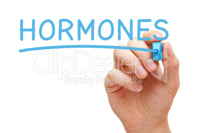 Hormones Handwritten With Blue Marker