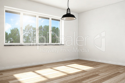 3d render - empty scandinavian flat