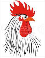Rooster bird concept of Chinese New Year of the Rooster. Vector hand drawn sketch illustration.