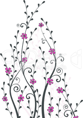 Vector flowers and branches