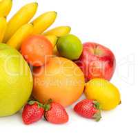 fruit set isolated on a white background