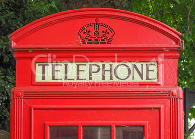 Red phone box in London