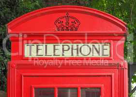 Red phone box in London