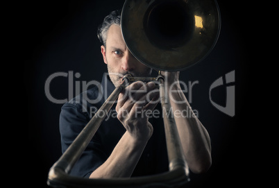 Musician with a trombone