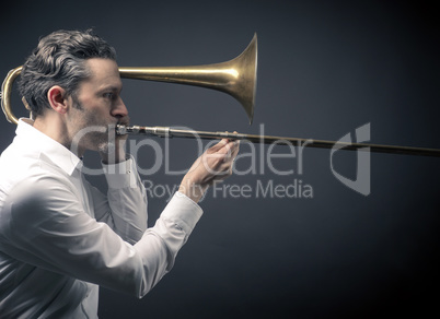 Musician with a trombone