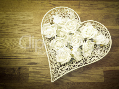 Heart shape with white roses