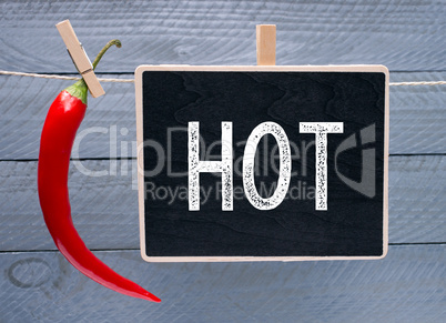 Hot Chili with chalkboard and text