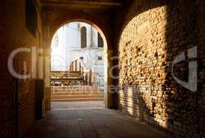 Arch and brick walls