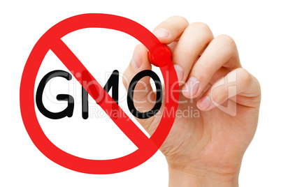GMO Prohibition Sign Concept