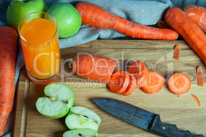 glass of carrot juice with vegetables