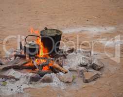 Bonfire in Etosha national park in Namibia South Africa