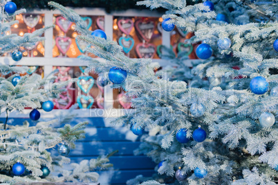 Decorated Christmas tree with Christmas balls for Christmas