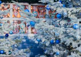 Decorated Christmas tree with Christmas balls for Christmas