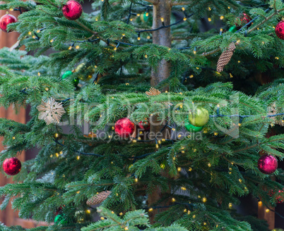 Decorated Christmas tree with Christmas balls for Christmas