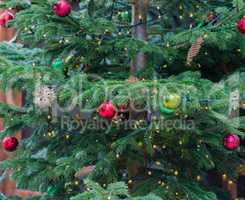 Decorated Christmas tree with Christmas balls for Christmas