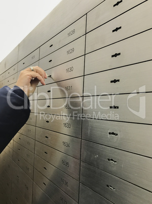 Safe deposit box open in a sure safe deposit cell