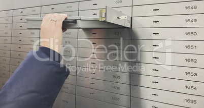 Safe deposit box open in a sure safe deposit cell
