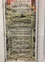 Netzwerkkabel an einem Netzwerk HUB