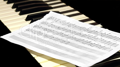 Keyboard with music sheet