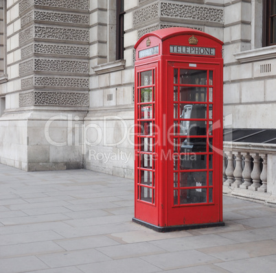 Red phone box in London