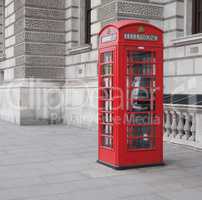 Red phone box in London