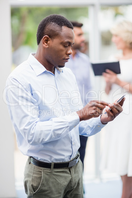 Businessman using digital tablet