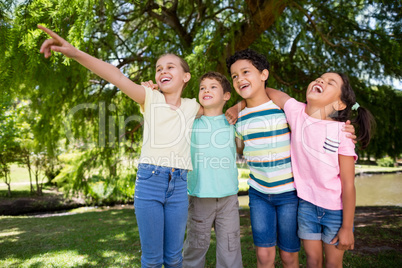 Kids having fun together in park