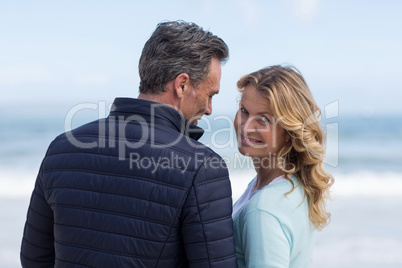 Mature couple enjoying on the beach